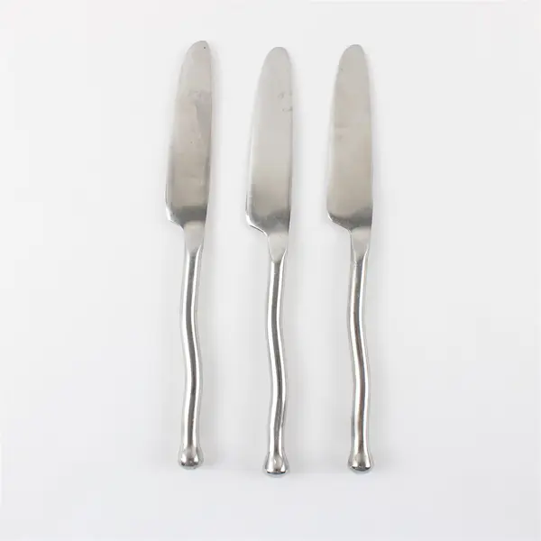 Lot of 3 Gibson Polished Contour Dinner Knives