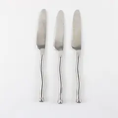Lot of 3 Gibson Polished Contour Dinner Knives
