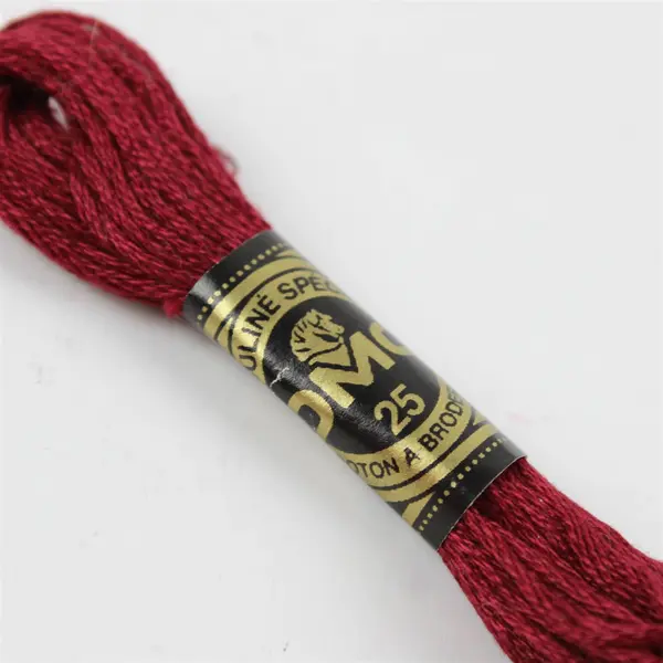 Lot of 8 Vintage Skeins Red and Burgundy DMC Cotton Thread 8.7 yds.