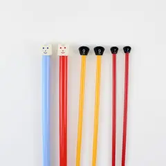 Lot of 3 Pairs Plastic Knitting Needles Size 7 9 15