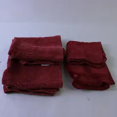 Lot Of 4 Martex Modern Living Matching Solid Red Towels (2 Hand, 2 Washcloths)