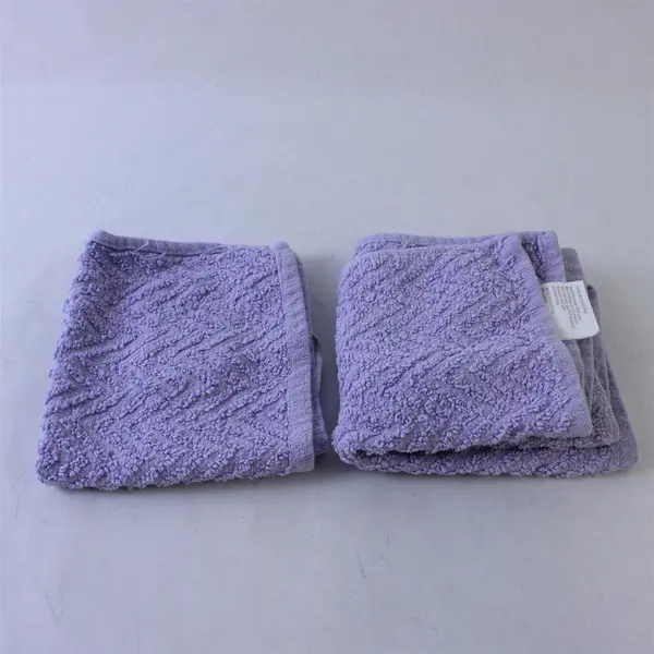 Lot Of 3 Golden Coast Matching Solid Lavender Purple Washcloths 100% Cotton