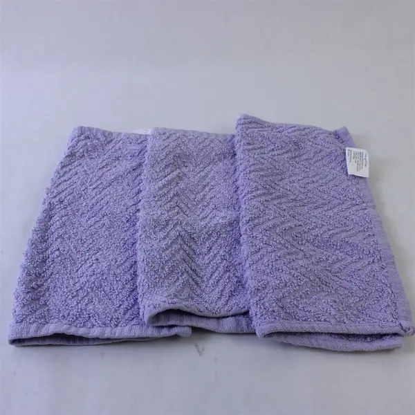 Lot Of 3 Golden Coast Matching Solid Lavender Purple Washcloths 100% Cotton
