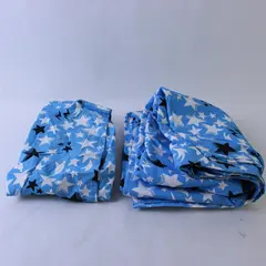 IKEA Blue White Black Star Pillowcase & Twin Flat Sheet Lot of 2
