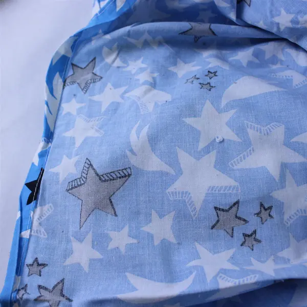 IKEA Blue White Black Star Pillowcase & Twin Flat Sheet Lot of 2