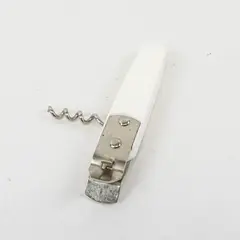 Vintage Retro Ekco USA Bottle Can Opener Cork Screw White Molded Handle