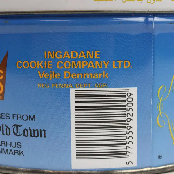 Vintage Ingadane  Brand Old Town Denmark Danish Cookie Tin Round Metal Canister