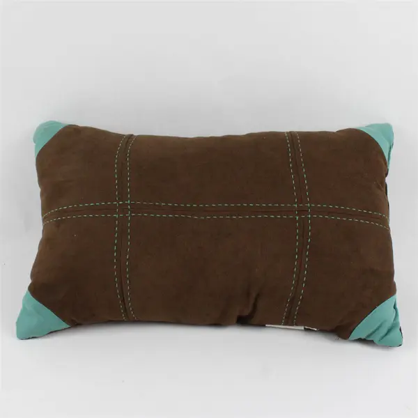 E & E Co. Brown and Mint Green Rectangular Throw Pillow 11" x 19"