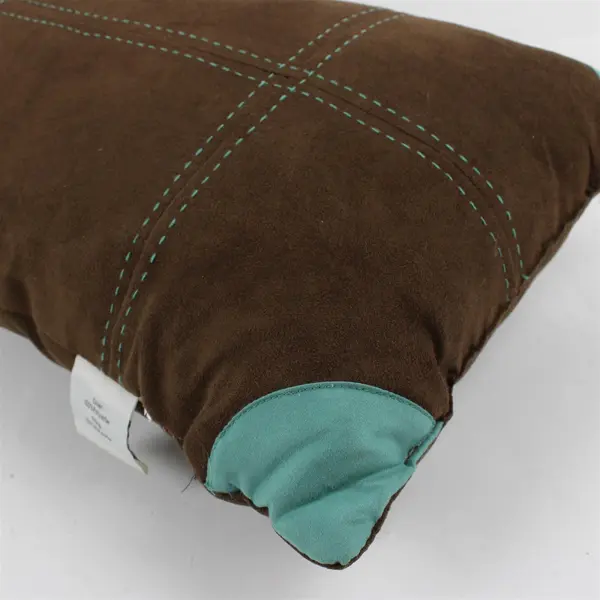 E & E Co. Brown and Mint Green Rectangular Throw Pillow 11" x 19"