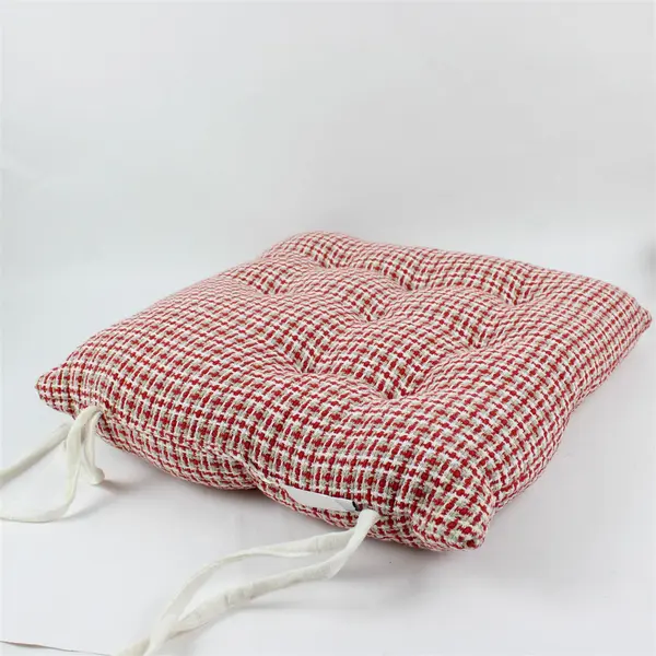 Set of 2 Brooks Brothers Red White Patterned Chair Cushions 16.5x16.5