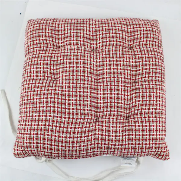 Set of 2 Brooks Brothers Red White Patterned Chair Cushions 16.5x16.5
