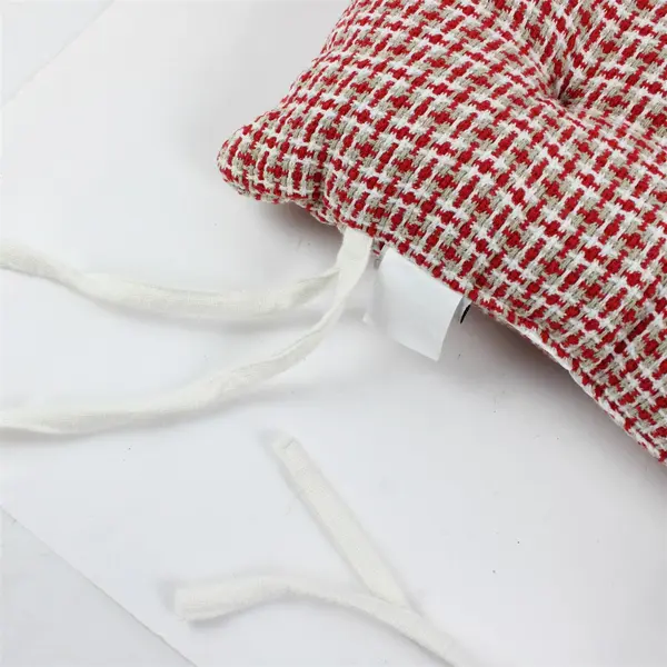 Set of 2 Brooks Brothers Red White Patterned Chair Cushions 16.5x16.5