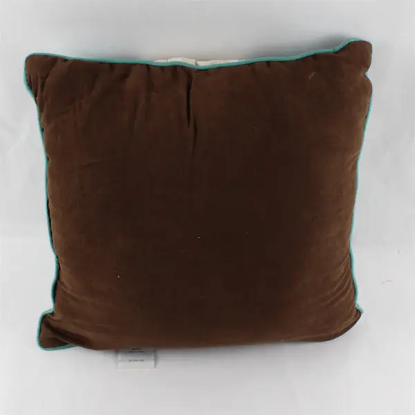 E & E Co. Brown Cream and Mint Green Aztec Design Square Throw Pillow 17" x 17"