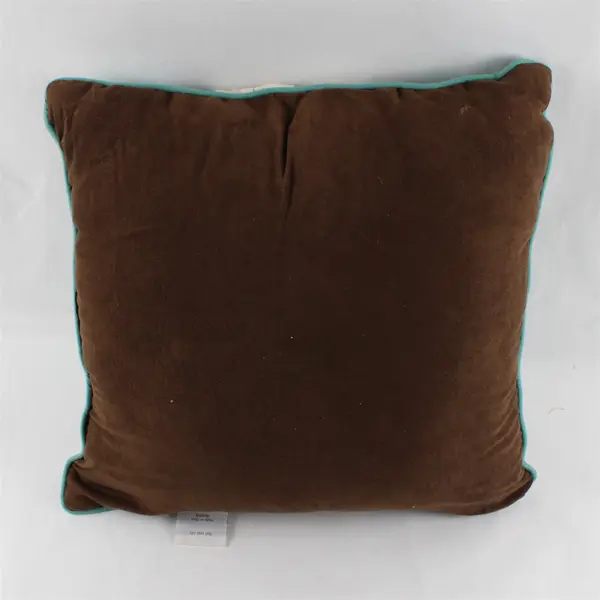 E & E Co. Brown Cream and Mint Green Aztec Design Square Throw Pillow 17" x 17"