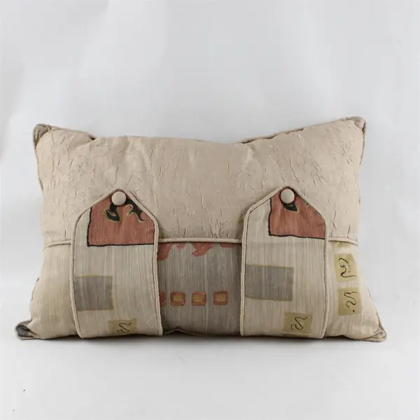 Beige Rectangular Decorative Throw Pillow 14" x 21"