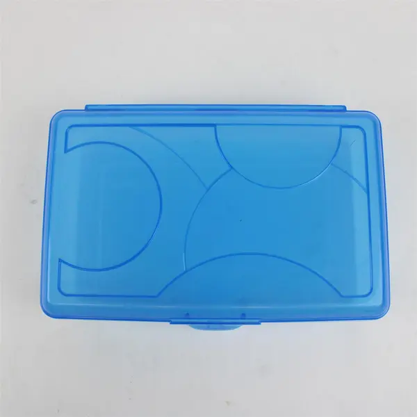Sterilite 1729 School Supply Box Blue Lid Organizer