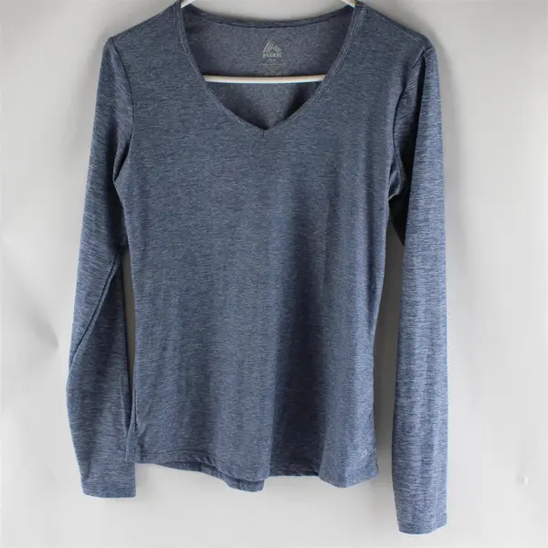 RBX Blue V-Neck Long-Sleeved Activewear Shirt Women's Small