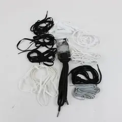 Lot of 9 Assorted Pairs Shoelaces White Black Brown Gray 36-66in