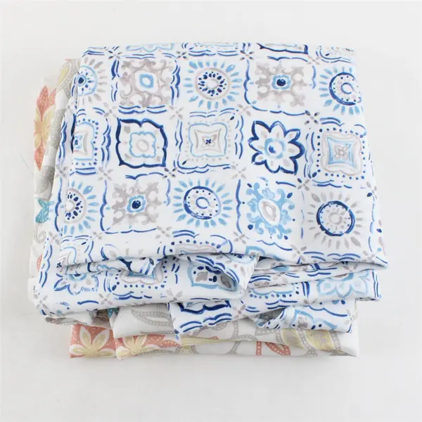 CHAPS Home Lot 2 Oval Patterned White Tablecloths 72x78 75x76 Stained