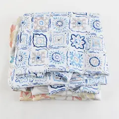 CHAPS Home Lot 2 Oval Patterned White Tablecloths 72x78 75x76 Stained