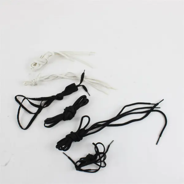 Lot of 6 Assorted Shoelaces Pairs Black White 38" & Smaller