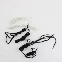 Lot of 6 Assorted Shoelaces Pairs Black White 38" & Smaller