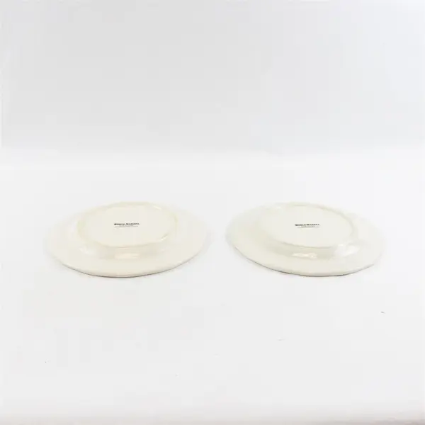 Set of 2 World Market Hand-Painted Lemon Tree Ceramic Plates 8"