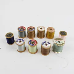 Lot of 10 Vintage Sewing Thread Spools Coats Clark J&P Belding Assorted