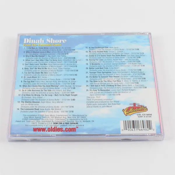 Dinah Shore From the Columbia Vaults - (CD, 2001) 