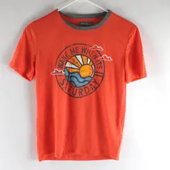  Eddie Bauer Wake Me When It's Saturday Orange T-Shirt Kids' Medium 10/12