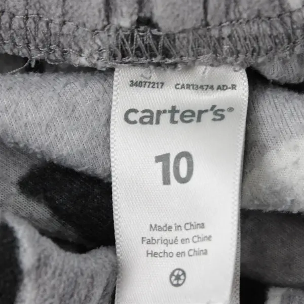 Carter's Moon Phase Pattern Gray Fleece Pajama Pants Boys' Size 10