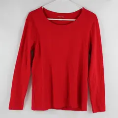 White Stag Solid Red Long-Sleeved Cotton Shirt Women's Large 12-14