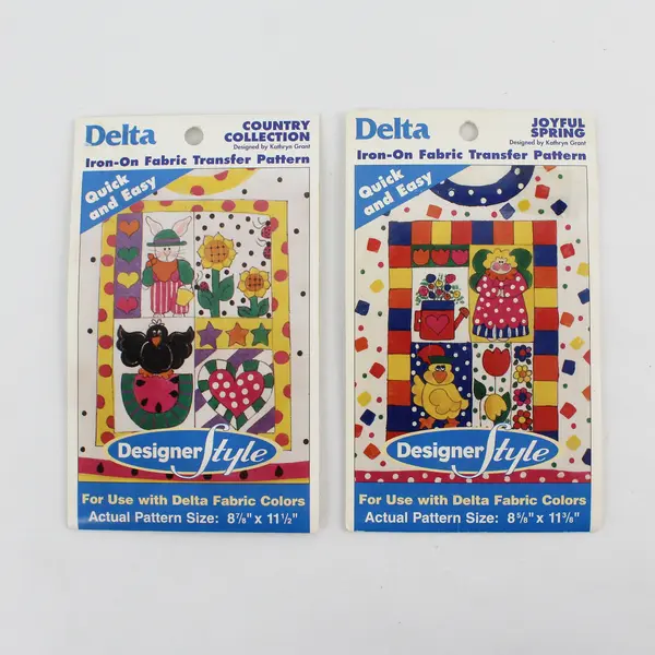 Lot of 4 Vintage Delta Iron-On Fabric Transfer Patterns