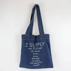 Z Supply Screen Printed Blue Denim Double Handle Tote Bag 2020 Tour  15"x15"