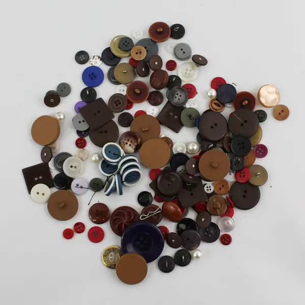 Bag of Miscellaneous Plastic Buttons, various sizes and designs (Circa. 100)   