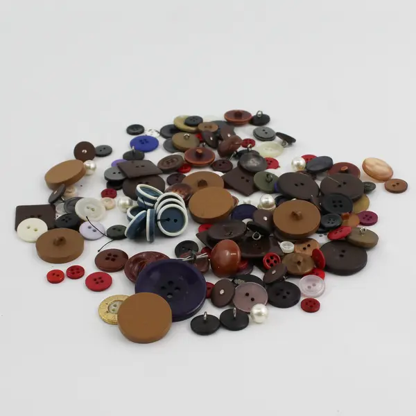 Bag of Miscellaneous Plastic Buttons, various sizes and designs (Circa. 100)   