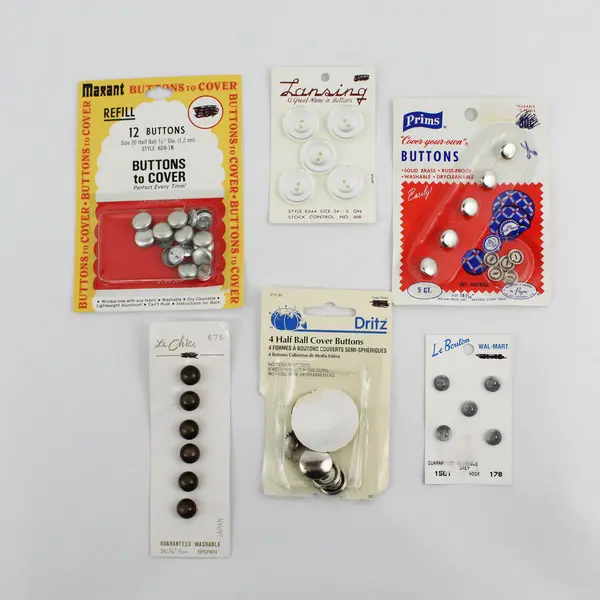 Lot of 6 Vintage Button Sets on Cards, Some Unopened  