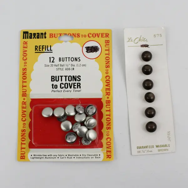 Lot of 6 Vintage Button Sets on Cards, Some Unopened  