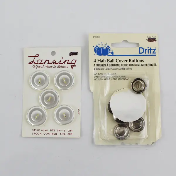 Lot of 6 Vintage Button Sets on Cards, Some Unopened  