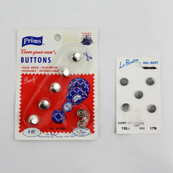 Lot of 6 Vintage Button Sets on Cards, Some Unopened  