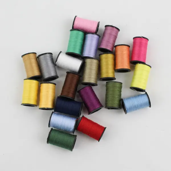 22 Sewing Thread Spools Assorted Colors Needles & Threader