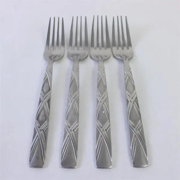 Lot of 4 Hampton Silversmiths HSV2 Stainless Steel Dinner Forks 8"