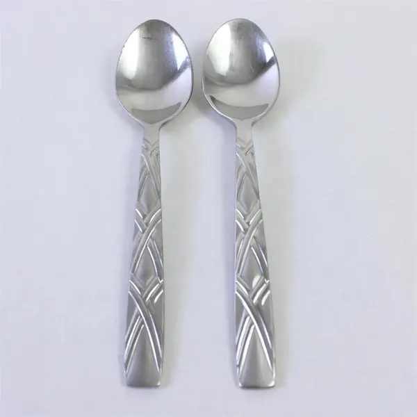 Lot of 2 Hampton Silversmiths HSV2 Stainless Steel Teaspoons 6.5 in