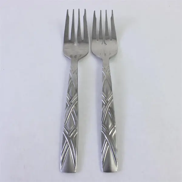 Lot of 2 Hampton Silversmiths HSV2 Stainless Steel Salad Forks 7"