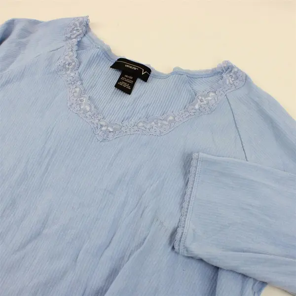 Women's Venezia Light Blue V-Neck 3/4 Sleeve T-Shirt Size 18-20
