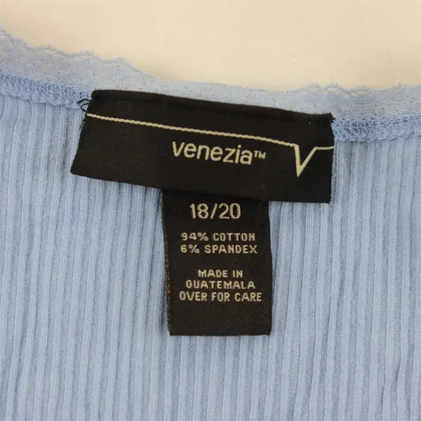 Women's Venezia Light Blue V-Neck 3/4 Sleeve T-Shirt Size 18-20