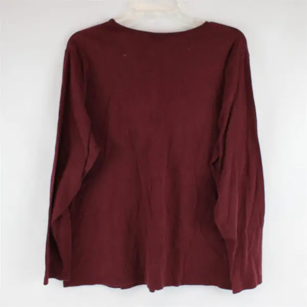 Venezia Burgundy Women's Casual Pullover Long Sleeve Shirt 18/20