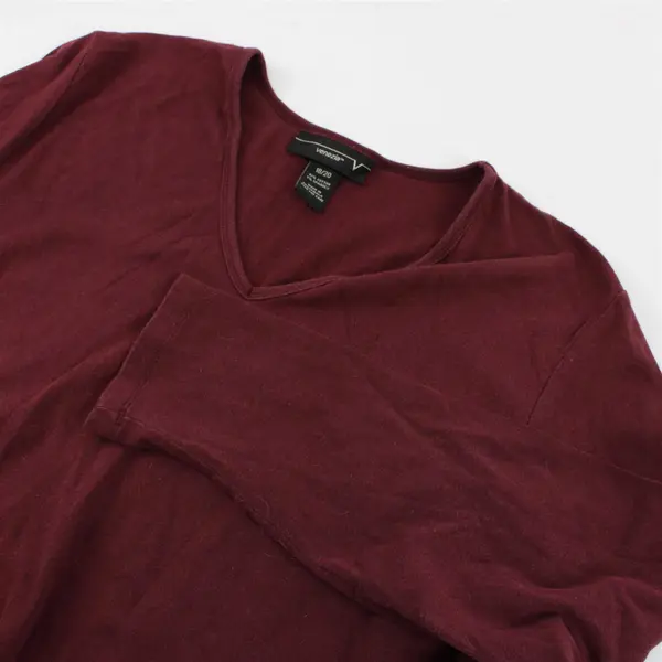 Venezia Burgundy Women's Casual Pullover Long Sleeve Shirt 18/20