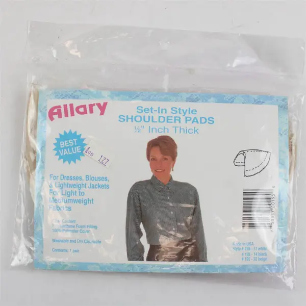 Allary Lot of 3 Shoulder Pad Sets Black White Nude Sewing