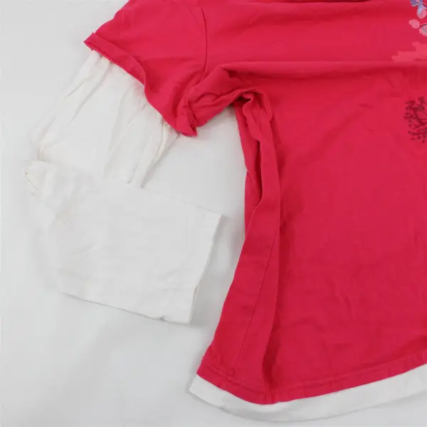 Just My Size Pink and White Floral Long Sleeve Shirt Size 1X/1XG (16W)